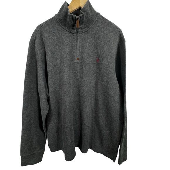 Polo Ralph Lauren Classic 1/4 Zip Pullover Sweater Sweatshirt Men's XXL Gray - Picture 1 of 7